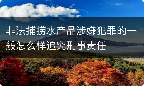 非法捕捞水产品涉嫌犯罪的一般怎么样追究刑事责任