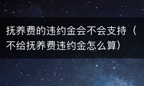 抚养费的违约金会不会支持（不给抚养费违约金怎么算）