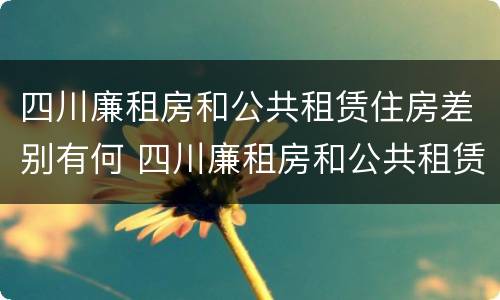 四川廉租房和公共租赁住房差别有何 四川廉租房和公共租赁住房差别有何原因