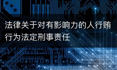 法律关于对有影响力的人行贿行为法定刑事责任