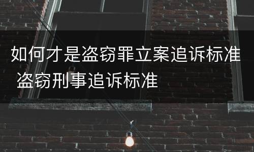 如何才是盗窃罪立案追诉标准 盗窃刑事追诉标准