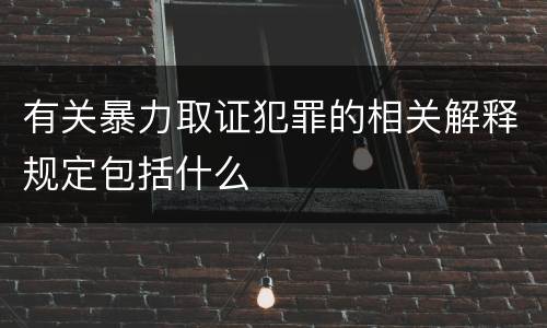 有关暴力取证犯罪的相关解释规定包括什么