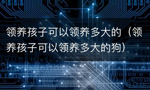 领养孩子可以领养多大的（领养孩子可以领养多大的狗）