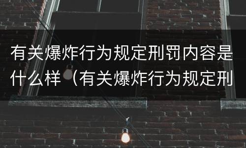 有关爆炸行为规定刑罚内容是什么样（有关爆炸行为规定刑罚内容是什么样的）