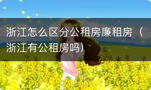 浙江怎么区分公租房廉租房（浙江有公租房吗）