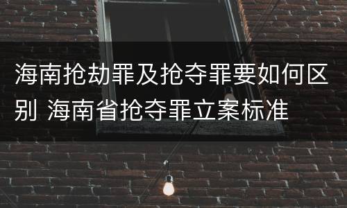 海南抢劫罪及抢夺罪要如何区别 海南省抢夺罪立案标准