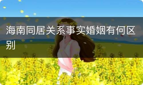 海南同居关系事实婚姻有何区别