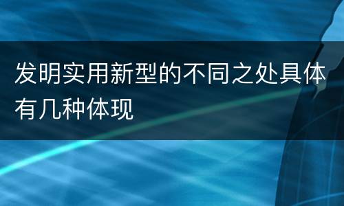 发明实用新型的不同之处具体有几种体现