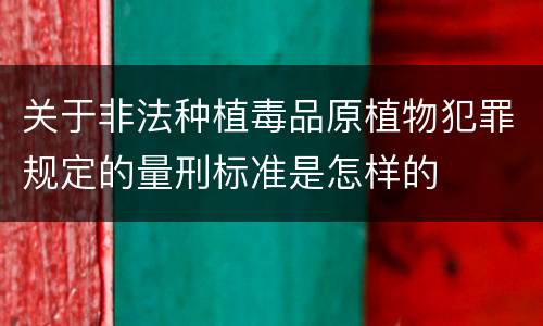 关于非法种植毒品原植物犯罪规定的量刑标准是怎样的