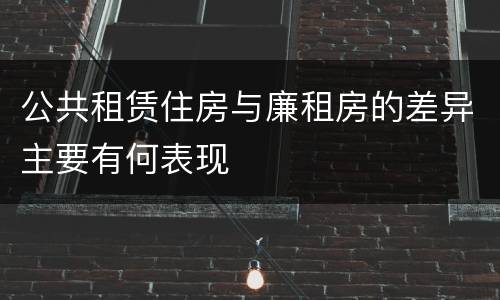 公共租赁住房与廉租房的差异主要有何表现