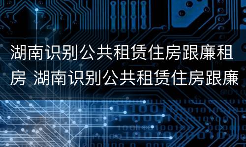 湖南识别公共租赁住房跟廉租房 湖南识别公共租赁住房跟廉租房的标准