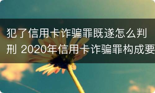 犯了信用卡诈骗罪既遂怎么判刑 2020年信用卡诈骗罪构成要件