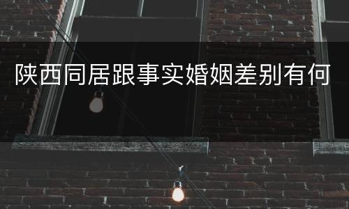 陕西同居跟事实婚姻差别有何