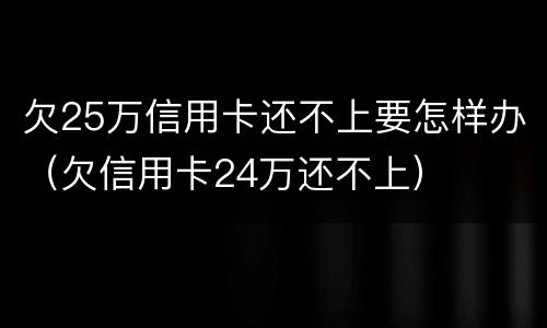 欠25万信用卡还不上要怎样办（欠信用卡24万还不上）