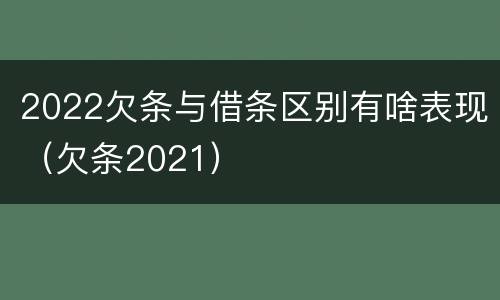 2022欠条与借条区别有啥表现（欠条2021）