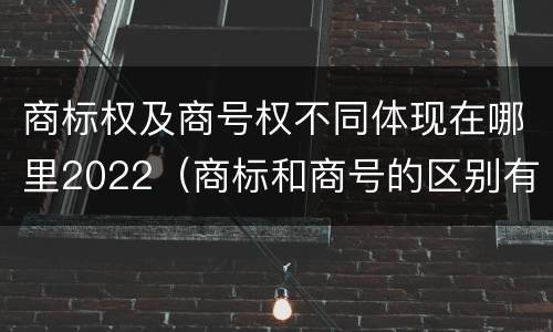 商标权及商号权不同体现在哪里2022（商标和商号的区别有哪些?）