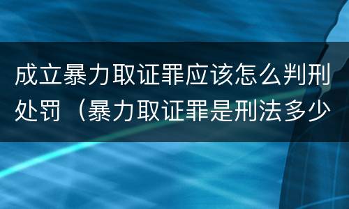 成立暴力取证罪应该怎么判刑处罚（暴力取证罪是刑法多少条）