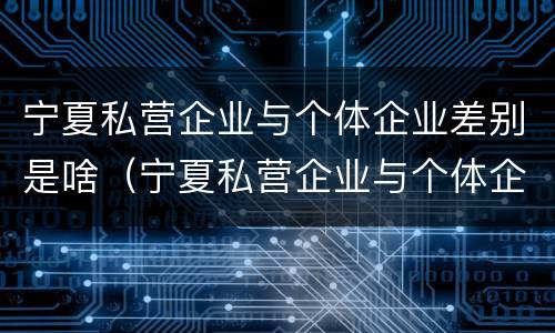 宁夏私营企业与个体企业差别是啥（宁夏私营企业与个体企业差别是啥呢）