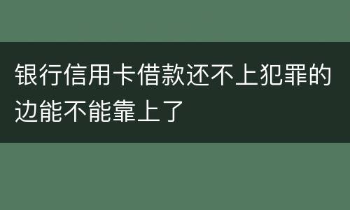 银行信用卡借款还不上犯罪的边能不能靠上了