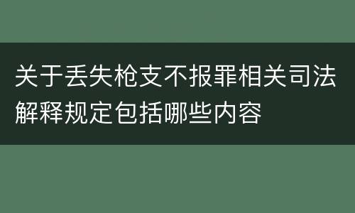 关于丢失枪支不报罪相关司法解释规定包括哪些内容