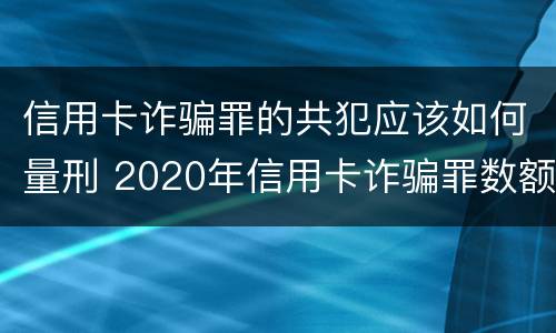 信用卡诈骗罪的共犯应该如何量刑 2020年信用卡诈骗罪数额标准