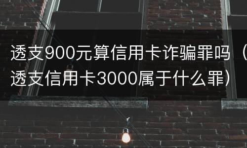 透支900元算信用卡诈骗罪吗（透支信用卡3000属于什么罪）