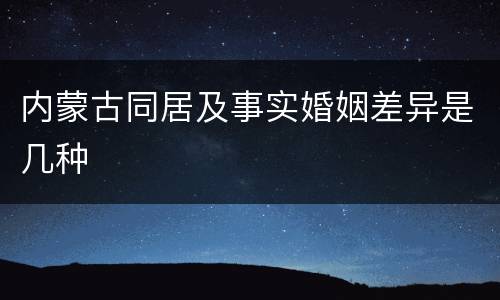 内蒙古同居及事实婚姻差异是几种