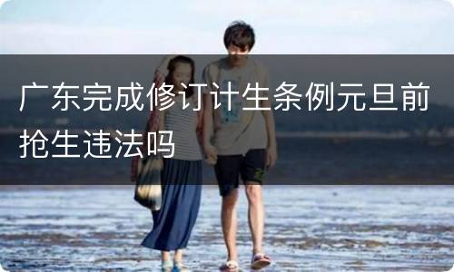 广东完成修订计生条例元旦前抢生违法吗