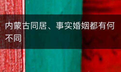 内蒙古同居、事实婚姻都有何不同