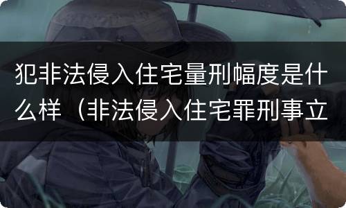 犯非法侵入住宅量刑幅度是什么样（非法侵入住宅罪刑事立案标准）