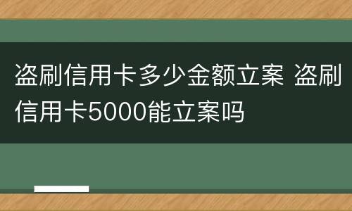 盗刷信用卡多少金额立案 盗刷信用卡5000能立案吗