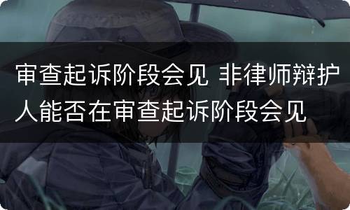 审查起诉阶段会见 非律师辩护人能否在审查起诉阶段会见