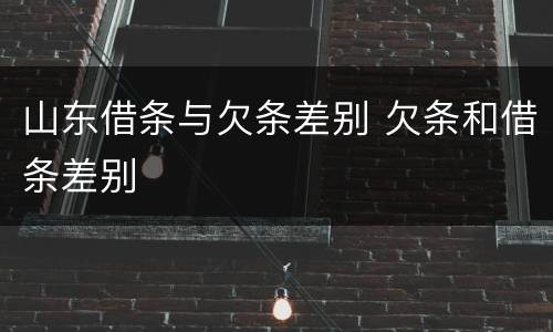 山东借条与欠条差别 欠条和借条差别