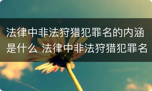 法律中非法狩猎犯罪名的内涵是什么 法律中非法狩猎犯罪名的内涵是什么呢