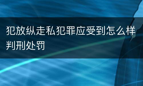 犯放纵走私犯罪应受到怎么样判刑处罚