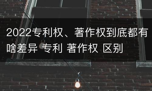 2022专利权、著作权到底都有啥差异 专利 著作权 区别