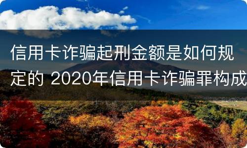 信用卡诈骗起刑金额是如何规定的 2020年信用卡诈骗罪构成要件