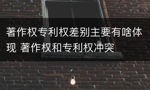 著作权专利权差别主要有啥体现 著作权和专利权冲突