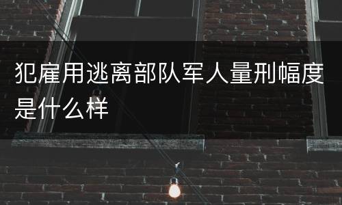 犯雇用逃离部队军人量刑幅度是什么样