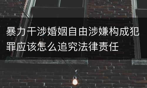 暴力干涉婚姻自由涉嫌构成犯罪应该怎么追究法律责任