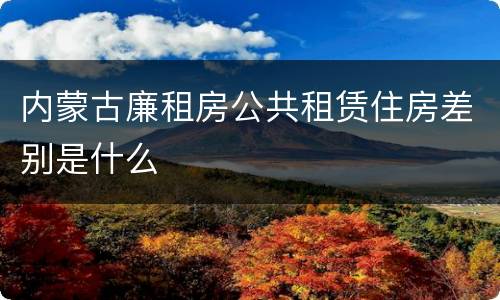 内蒙古廉租房公共租赁住房差别是什么