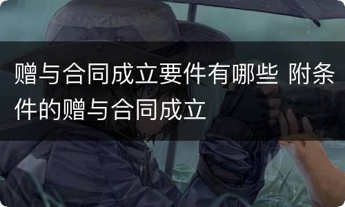 赠与合同成立要件有哪些 附条件的赠与合同成立