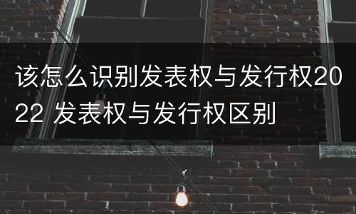 该怎么识别发表权与发行权2022 发表权与发行权区别