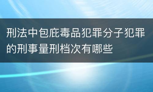 刑法中包庇毒品犯罪分子犯罪的刑事量刑档次有哪些