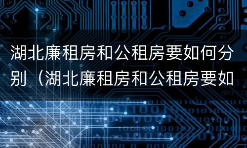 湖北廉租房和公租房要如何分别（湖北廉租房和公租房要如何分别使用）