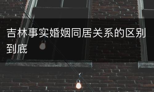 吉林事实婚姻同居关系的区别到底