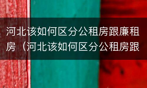 河北该如何区分公租房跟廉租房（河北该如何区分公租房跟廉租房的区别）