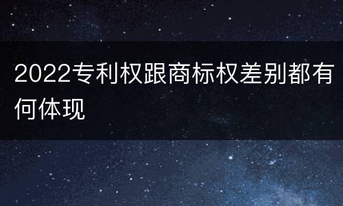 2022专利权跟商标权差别都有何体现