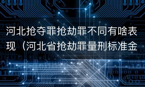 河北抢夺罪抢劫罪不同有啥表现（河北省抢劫罪量刑标准金额）