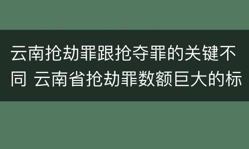 云南抢劫罪跟抢夺罪的关键不同 云南省抢劫罪数额巨大的标准